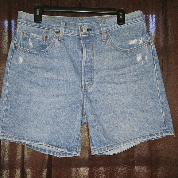 Levi 501 Button Fly Denim Shorts - Picture 1 of 5